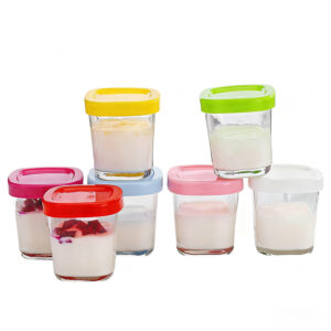 glass jars with lids for yogurt