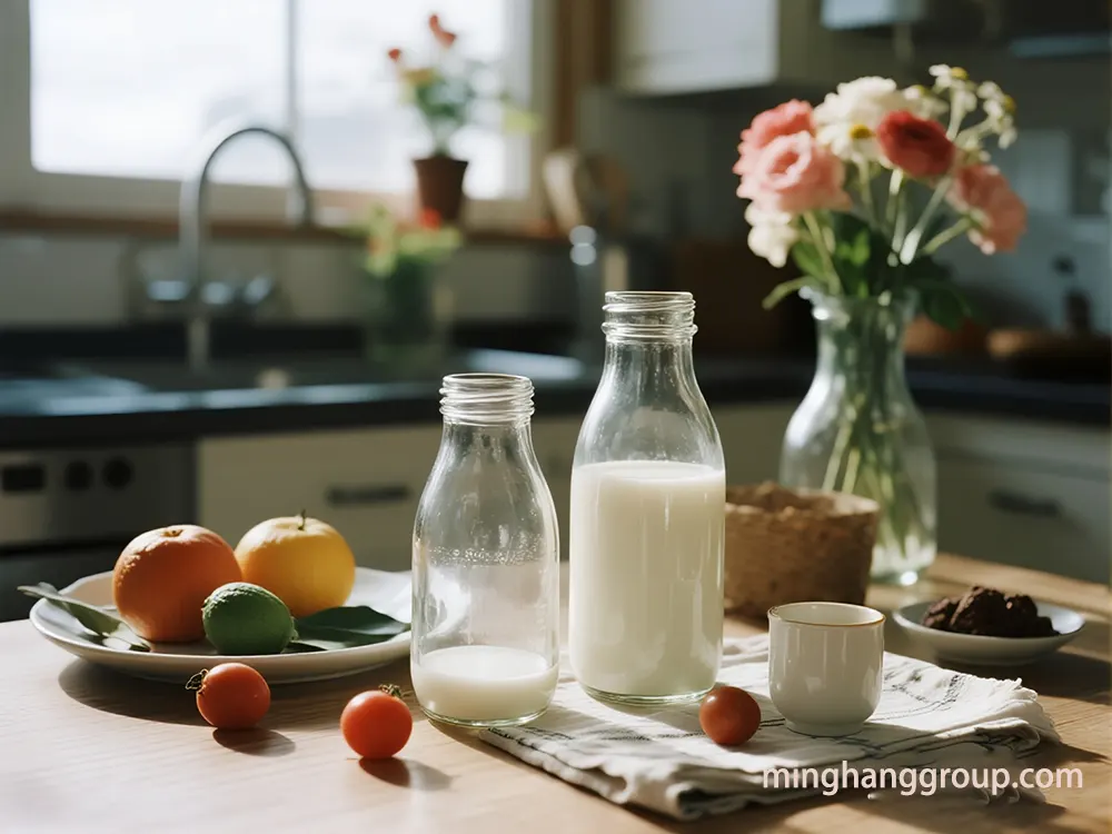 glass milk bottles factory