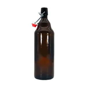 amber glass swing top bottles