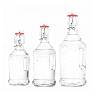 flip top glass bottle
