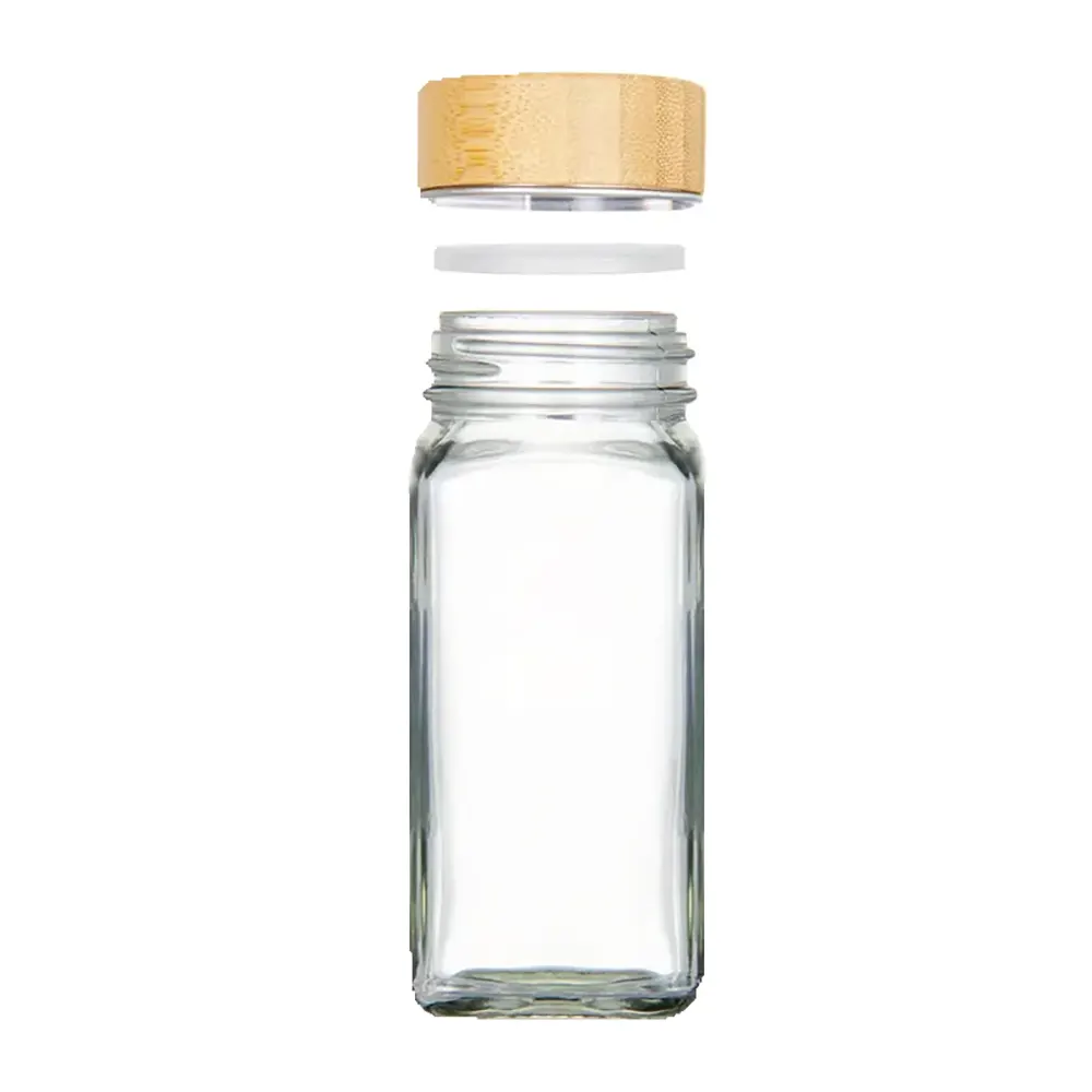 square glass spice jars