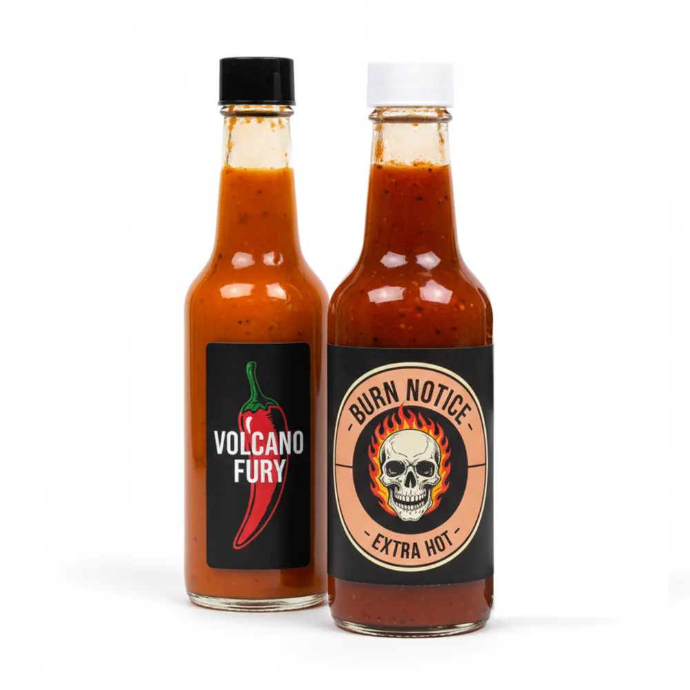 glass hot sauce bottles