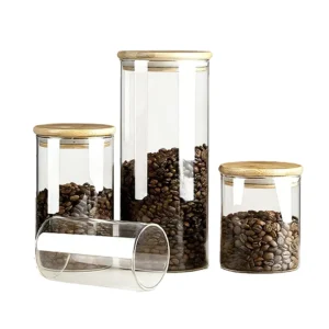 glass jar with bamboo lid