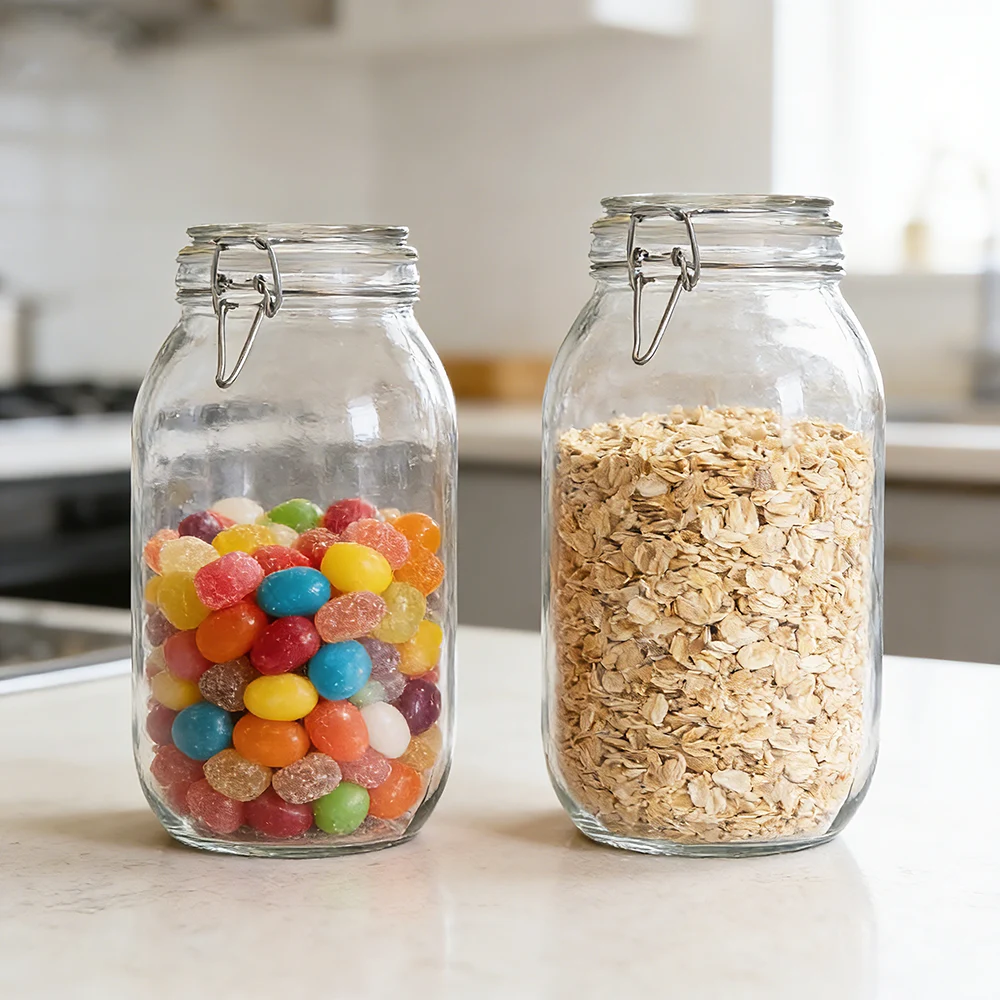 glass storage jars with lids