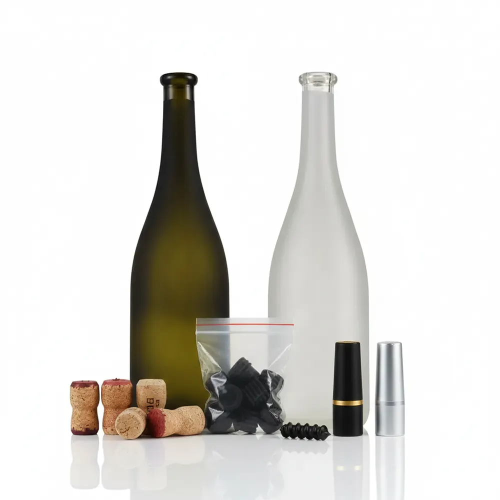 frosted wine bottles