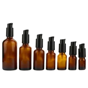 amber glass pump bottles