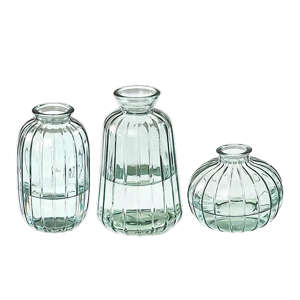 green glass vases