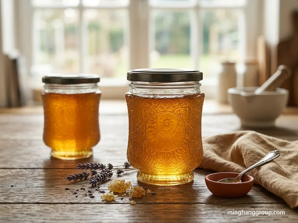 Embossed vs Printed Glass Honey Jars