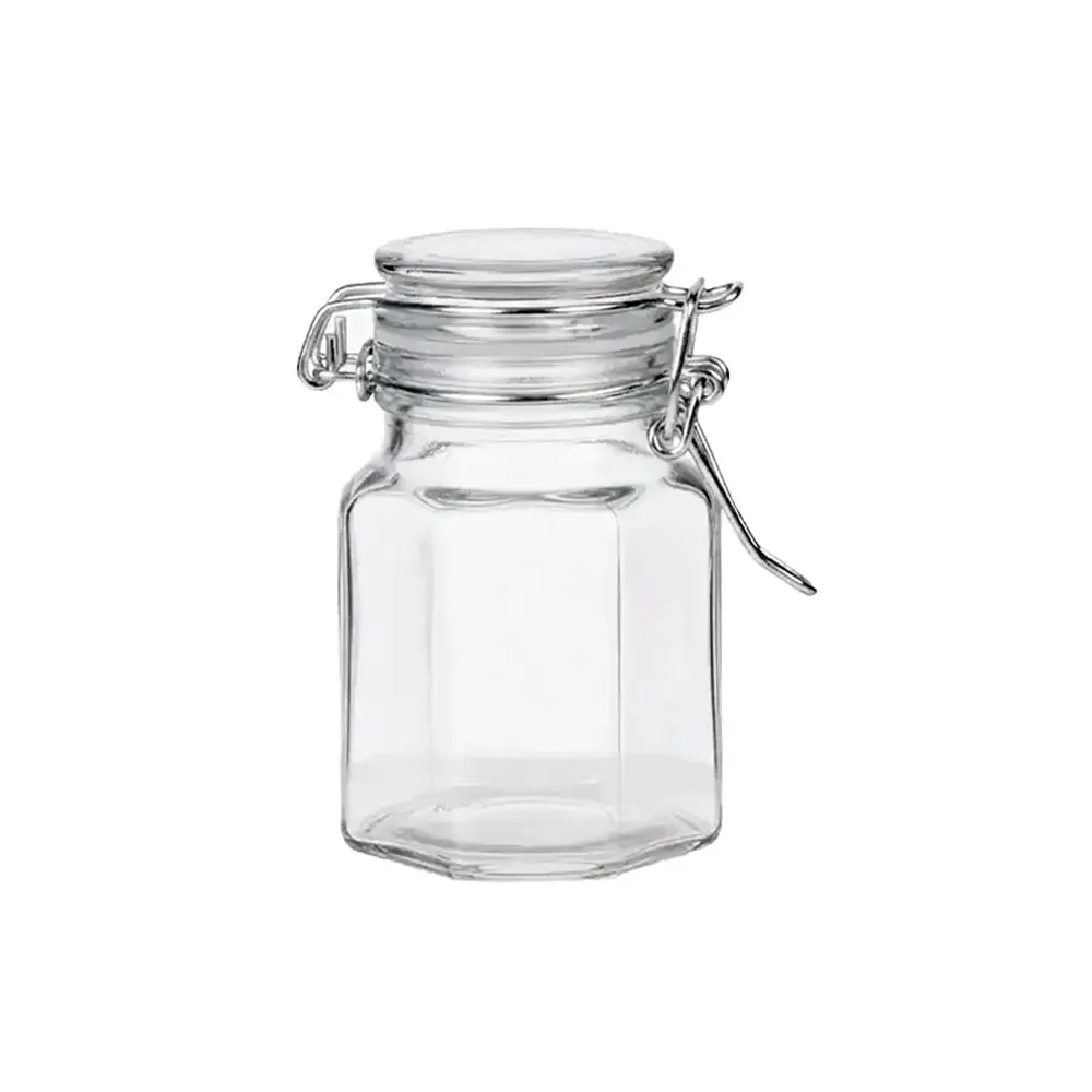 hexagon glass storage jars