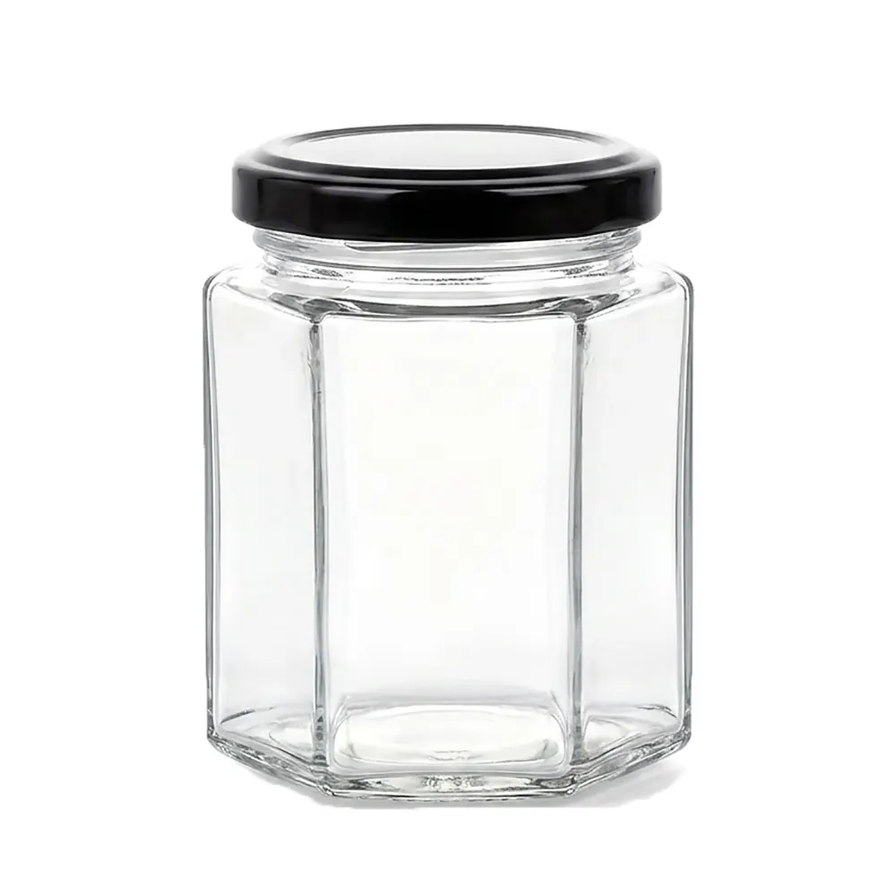 hexagon honey jars